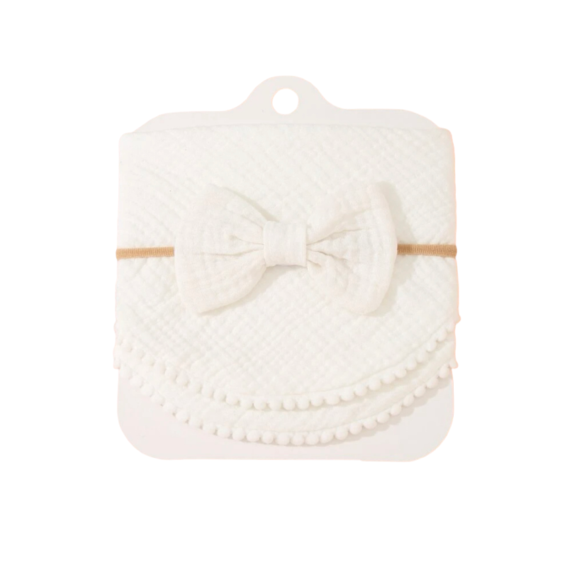 Baby slabber en haarband wit